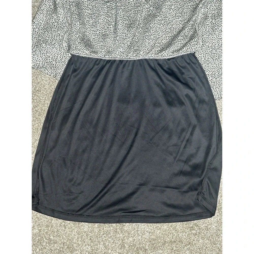 Sienna Sky Satin Spotted Black & White Midi Skirt Size L